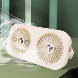 Huisventilator Zonne-energie - Buiten Ventilator - Luchtcirculatie Buiten - Energiezuinig Accu - 20W Paneel - Beige — thumbnail 2