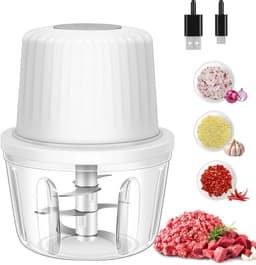 400 Ml Elektrische Knoflookhakker - Knoflookmolen Met 6 Messen Mini-Groentehakker - Draagbare Usb-Foodprocessor Voor Gember Chili En Fruit — thumbnail 1