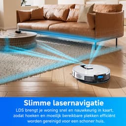 Jensaro Robotstofzuiger Met Dweilfunctie - LIDAR Laser Navigatie - 3000Pa Robotstofzuiger - Automatische Leegfunctie - Wit — thumbnail 5