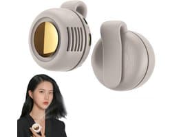 Miniventilator - Stille ventilator zonder bladen - Clipventilator - USB-oplaadbare ventilator - Draagbare clipventilator - Nekbandventilator - USB-oplaadbaar - Instelbare windsnelheid - Geschikt voor buiten, op reis en op kantoor - Beige