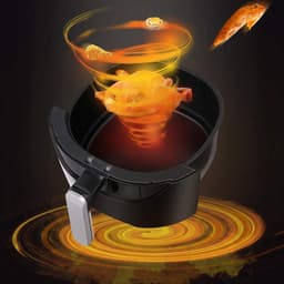 Heteluchtfriteuse - Friteuse zonder vet - Gezond koken - Snelle luchtcirculatie - 35 liter - Zwart — thumbnail 5