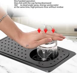Kan Spoeler - Beker Wasmachine - Efficiënt Reinigen - 360 Graden Spoelen - 32.5 x 18 cm - Zilver — thumbnail 5