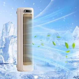 Koeler, draagbare koeler, stille ventilator met drie snelheden, Geschikt voor kantoren, keukens en slaapkamers (beige) — thumbnail 1
