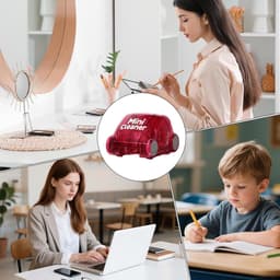 Mini Stofzuiger Bureau - Tafel Veegmachine - Kruimels Verwijderen - Compact Schattig Ontwerp - 8x8x6 cm - Rood — thumbnail 3