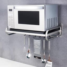 Magnetron Opbergrek - Keuken Plank - Keuken Organiseren - Roestvrij Staal - 53 cm - Zilver — thumbnail 1