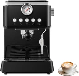 Espressomachine - Meerdere standen en nauwkeurige temperatuurregeling - Ideaal voor thuisbarista's - Uitgerust met stoomfunctie - Zwart — thumbnail 1