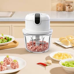 Keukenmachine - Mini hakker - Ingrediënten bereiden - Compact ontwerp - 1.5 liter - Zilver — thumbnail 2