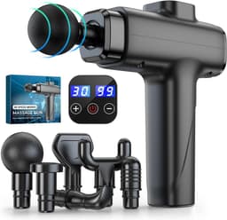 Massagepistool - Spierstimulator - Spierherstel - 30 snelheden - 12mm diepte - Zwart — thumbnail 1