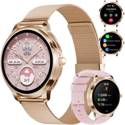 RAYOFI - Dames smartwatch - 1,19 inch sporthorloge - Ondersteunt bellen via Bluetooth, IP68 waterbestendigheid, hartslagmeting en zuurstofsaturatiemeting - Compatibel met meer dan 120 sportmodi - Beschikbaar voor Android en iOS - Roségoud — thumbnail 1