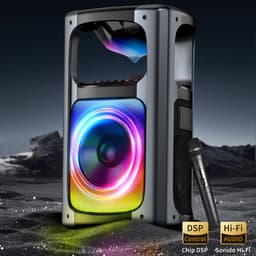 Draadloze 360°-surround-partybox – draagbare Bluetooth-luidspreker – 80 W met versterkte bas — thumbnail 1