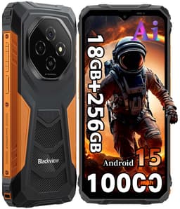 Blackview Robuuste Smartphone - 18 GB RAM - 256 GB ROM - 6,56 inch HD+ IPS - 10000 mAh - Dual SIM 4G - IP68 & IP69K Robuuste telefoon - Android 15 - GPS NFC - Oranje — thumbnail 1