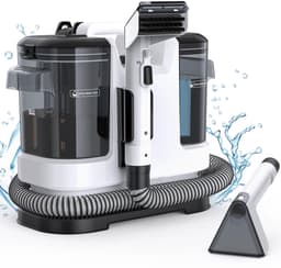 ELVENTO Tapijtreiniger machine - Vlekkenreiniger - Bank reiniger - Carpet cleaner - Wit - 13,5 kPa zuigkracht - Dubbel tanksysteem — thumbnail 1