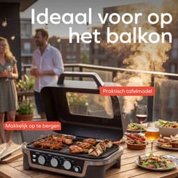 KitchenBrothers Elektrische BBQ en Smoker - Tafelmodel voor Balkon - 90°C tot 250°C - 2600W - Tafel BBQ - Met Kijkvenster — thumbnail 4