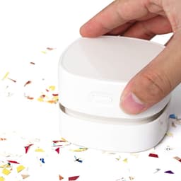 Mini Desktop Stofzuiger - kruimelzuiger - USB oplaadbaar - Draadloze Desk Vacuum - Draagbare tafelstofzuiger - Toetsenbord Stofzuiger - Kruimeldief - Voor verwijderen van stof, borstelhaar en vuil - 6*4.8cm - Wit — thumbnail 1