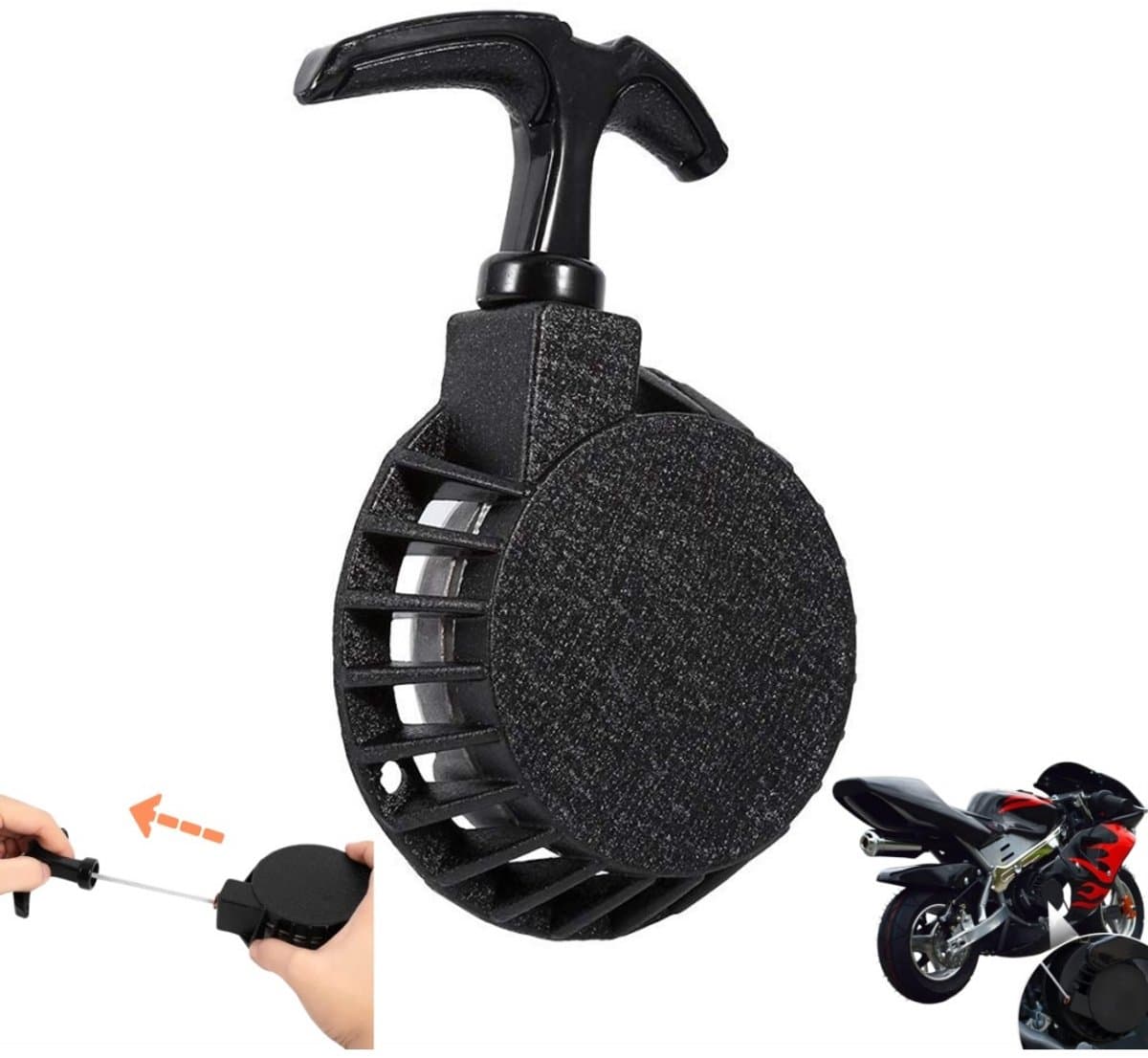 Trekstarter – Trekstarter – Eenvoudige 49cc-trekstarter – Terugslagstarter – Starter – Ontsteking – Minimotoren, Pocketbikes, Mini-crossmotoren – Trekstartervervanging – Trekstarteronderdelen — afbeelding 1
