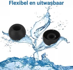 3 Pack Siliconen Small (S) Dopjes Oordopjes Vervanging Tips Flexibele Eartips Oortips Geschikt voor Oordopjes / Headsets Inclusief opbergdoosje Zwart — thumbnail 4