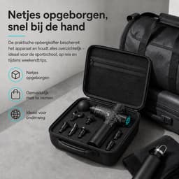 Gloovon® - Massage Gun Professioneel - Premium Massage Apparaat - 25.2V - Draadloos - Inclusief Koffer en 12 Opzetstukken - Borstelloze motor - Krachtig Massage Pistool - Fitness - Koolstofvezel — thumbnail 3