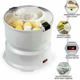 Elektrische Aardappelschilmachine - Groenteschiller Automatisch - Snel Schillen - Met Afvalcontainer - 1 kg Capaciteit - Wit — thumbnail 5