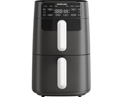 AIMASON Airfryer 10L dubbele stapel - 2700W Heteluchtfriteuse met 2 kamers - XXL Heteluchtfriteuse met verticale dubbele kamer - 6-in-1 Functies - Max 230°C - Bespaart 50 procent ruimte - Receptenboek