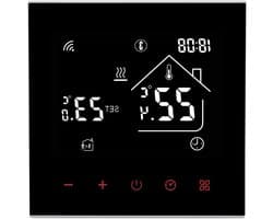 Slimme Thermostaat - Temperatuurregelaar Vloerverwarming - Comfort Thuis - LCD Touchscreen - 60mm Installatie - Zwart