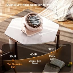 Bureau ventilator - Mini ventilator - USB ventilator - Hangventilator - Traploze snelheidsregeling met 199 standen - 8-uurs timer - LCD-display - Draagbare ventilator voor bureau, thuis op de camping - 14,8 x 7,4 x 15,6 cm - Grijs — thumbnail 3