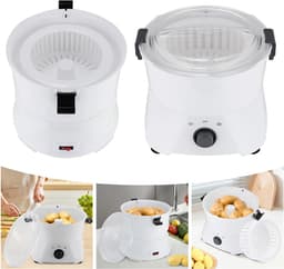 Elektrische Aardappelschiller - Aardappelschilmachine Groentenwasser - Snel Groenten Schillen - Grote Capaciteit 0.8kg - 23.6 x 28.3 cm - Wit — thumbnail 5