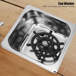 Automatische Bekerwasmachine - Glazenspoeler Bar - Snel Kopjes Reinigen - Hogedruk Reiniging - 20 x 19 x 13 cm - Zilver — thumbnail 3