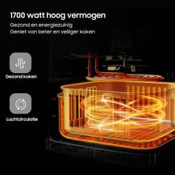 AIMASON 6.5L XL Airfryer 625A - Kompakt Heteluchtfriteuse met Metalen Binnenmand - 1700W Rapid Air-technologie - Zwart - 8 programma’s en touchscreen - Eenvoudig schoon te maken — thumbnail 2