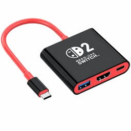 Docking Station geschikt voor Nintendo Switch 2, Nintendo Switch OLED & Nintendo Switch - Zwart/rood — thumbnail 1