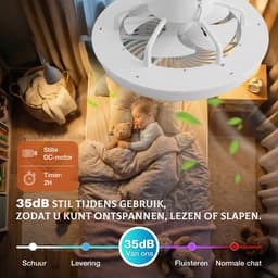 MUPOO smart Plafondventilator met verlichting met App Afstandsbediening- Ø 46cm - Dimbaar & 3 Kleurstanden- Stil & Winterstand- Ventilator lamp plafond Voor Woonkamer & Slaapkamer — thumbnail 4