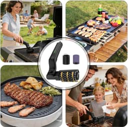 Rotating Grill Brush, 30 cm Electric Grill Brush, Steel Wire Brushes, Effective Cleaning, Stainless Steel Brushes, Outdoor, Camping, Patio, Easy to Use for Children — thumbnail 5
