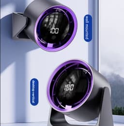 Ventilatoren-Draagbare Tafelventilator en Wandventilator 2-in-1 - Krachtige Accu - Smart LED Display - USB-C Oplaadbaar - 140° Kantelbaar - Ultra Stil voor Slaapkamer en Kantoor — thumbnail 3