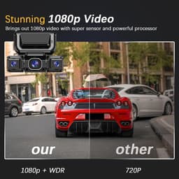 Dashcam - Dashcam voor auto - 4-kanaals dashcam voor - Gratis OBDII-hardwire - 1080P - 24/7 parkeerbewaking, 360° camera met wifi, loopopname, nachtzicht — thumbnail 3