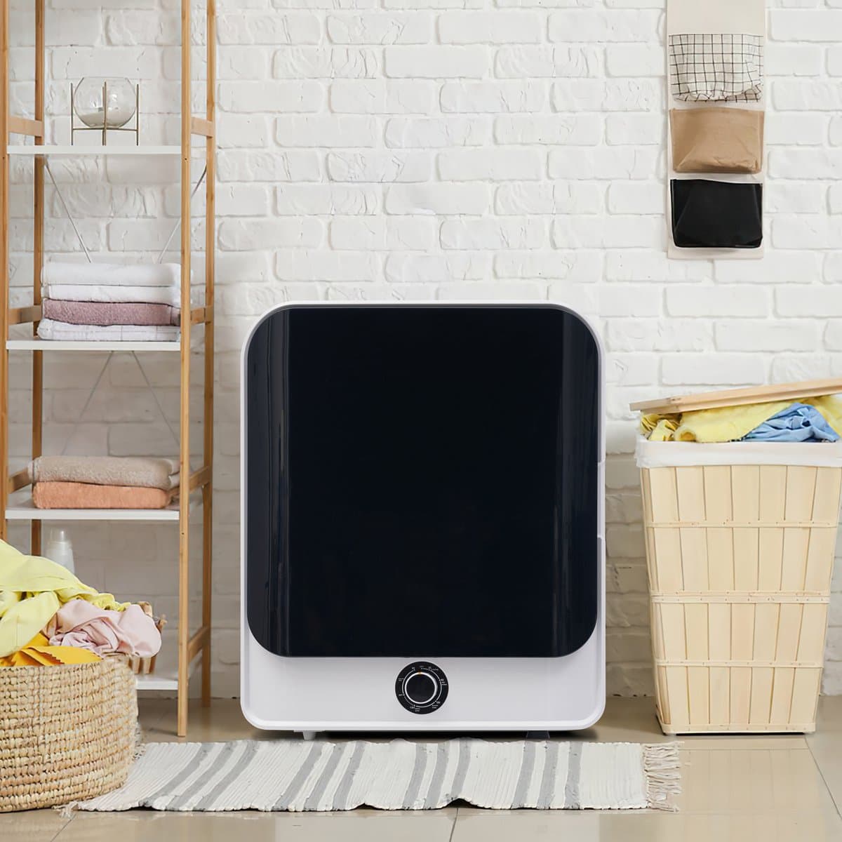 Afvoerdroger 3 Kg - Compacte Trommeldroger Met 5 Programma's, Wandmontage, Oververhittingsbeveiliging - Wit — afbeelding 1