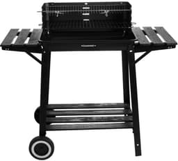 Houtskool BBQ Grill met Draaispit - Warmhoudrooster - Zijtafels - Tuingrill Zwart - bbq houtskool - 62552 — thumbnail 3