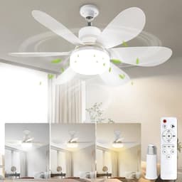 Ventilatorlamp met fitting en afstandsbediening - 20 Inch Schroefbare Plafondventilator - E26 Fitting - Dimbaar Licht 3000K-6000K - 40W - Geschikt voor Slaapkamer, Keuken en Woonkamer — thumbnail 1