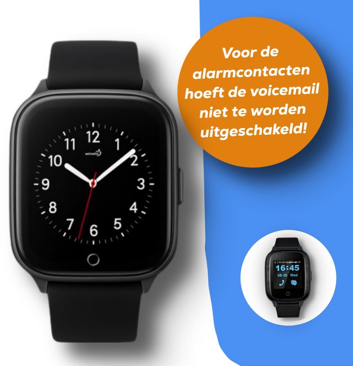 Weewise WS32 – GPS-horloge voor senioren - Valdetectie - SOS knop - GPS Tracker - GPS Horloge Ouderen - Alarm Horloge - SOS Horloge - Valdetectie - Alzheimer - Dementie - Alarmknop - Videobellen– GPS live locatie — afbeelding 1