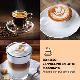 FlexVer® Volautomatische Koffiemachine - Koffieapparaat automatisch - Fully Automatic Coffee Machine - 1.8 Liter Tank - Zilver — thumbnail 4