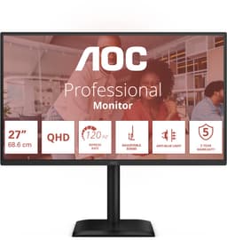 Aoc Monitor 27 Q27E4U Ips Qhd 120Hz Hdmi Dp Hub Voor Telewerken Met — thumbnail 1