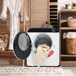 Re-purelife® wasdroger 3 kg met 4 droogprogramma's - compacte droger van ABS - wandmontage met meertrapsfiltratie en oververhittingsbeveiliging - modern design - wit - 49,5 × 42 × 59,5 cm — thumbnail 1