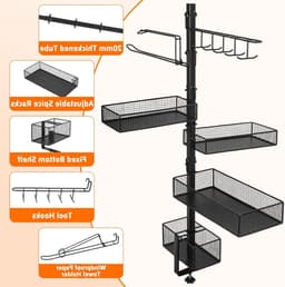 Grillaccessoires Organizer met Papieren Handdoekhouder en Gereedschapshouder voor Barbecue en Kampeergrill, Ideaal voor Buiten koken en BBQ Accessoires — thumbnail 4