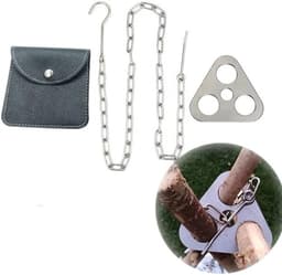 Draagbare Camping Tripod Set voor Koken boven Vuur, RVS Accessoires met Verstelbare Kettinghaak en Buitenkeuken Stand voor Avontuurlijke Kookervaringen — thumbnail 1