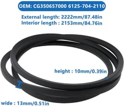 Dailygoods - Grasmaaier V-riem 2222x215x13x10mm Compatibel met Honda HF2113S en Viking MT540 — thumbnail 5