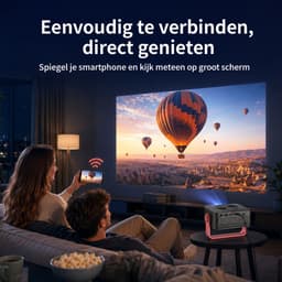 Gloovon® Projector Mini - Full HD 1080P & WiFi - Geschikt voor Home Cinema & Smartphone - HDMI aansluiting - Compact - Zwart/Rood — thumbnail 4