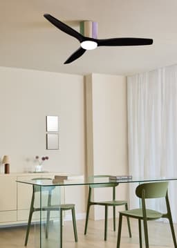 CREATE - Stille plafondventilator 100% hout 40W (Ø132cm) - Met licht LED - Afstandsbediening - 6 snelheden - Programmeerbaar - WIND CALM CUSTOM WOVEN — thumbnail 1