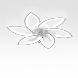 Plafondventilator met verlichting en afstandsbediening, 66W LED, 4600 lumen, dimbaar, 6 snelheden, 78 cm- Wit. — thumbnail 1