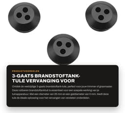 Dailygoods - 3-gaats brandstoftank-tule - vervanging voor trimmer-grasmaaier - rubber - geschikt voor brandstoftanktuit - zwart - 5 stuks/pakket — thumbnail 1