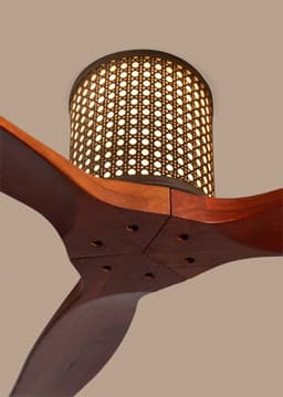CREATE - Plafondventilator stil 40W (Ø132cm) - Sfeerlicht LED - Afstandsbediening - 6 snelheden - Programmeerbaar - WIND CALM CUSTOM RATTAN — thumbnail 2