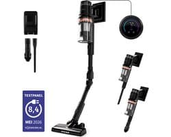 Bloomfold Draadloze Steelstofzuiger Swift – Kruimeldief - Met Laser en Vuildetectie – Krachtige 350W Accustofzuiger voor Dierenharen – Lichtgewicht – 60 min Accu