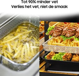 Airfryer - 12L grote inhoud - 2600W - met dubbele bakruimte en kijkvenster- Dual Zone Heteluchtfriteuse met uitneembare scheidingswand - 10-in-1 - Eenvoudig schoon te maken - Vetarm koken zonder olie - Recepten — thumbnail 2